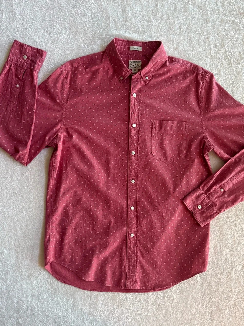 J.Crew Secret Wash Organic Cotton Stretch Button Down Shirt Men’s Medium